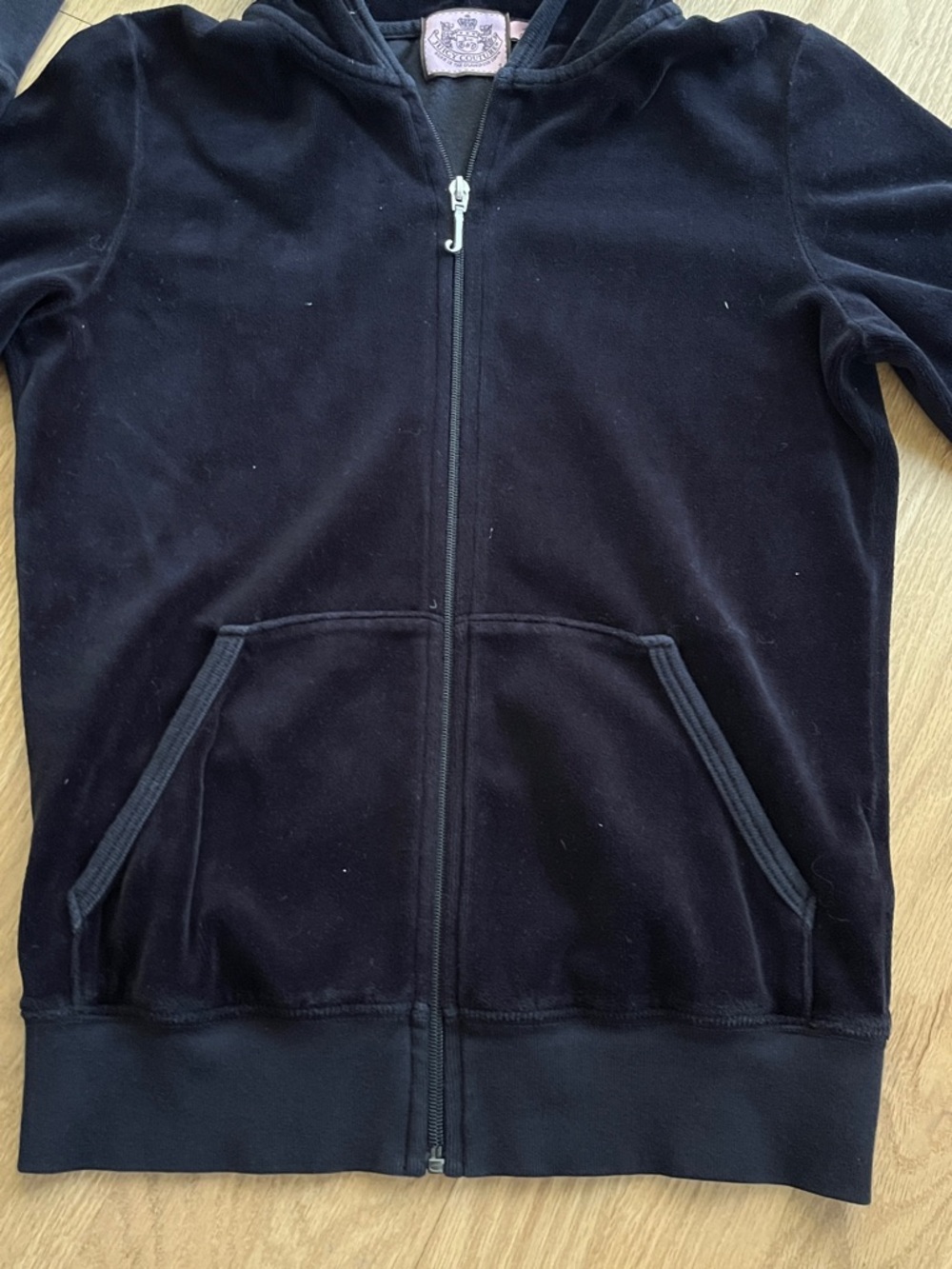 Juicy Couture Black Velour Zip-Up Hoodie - Picture 3 of 11